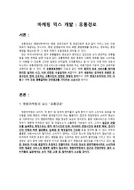 간호관리학과제 마케팅믹스개발 유통경로