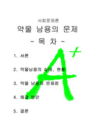 [A+++프리미엄자료][사회문제론]약물 남용의 문제, 약물남용의 실태, 약물남용의 문제점, 약물남용의 문제점