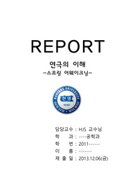 [A+레포트]연극의 이해 스프링어웨이크닝