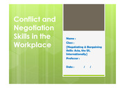Conflict and Negotiation Skills in the Workplace