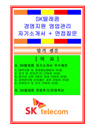 SK텔레콤 경영지원(영업관리) 자기소개서 및 면접족보