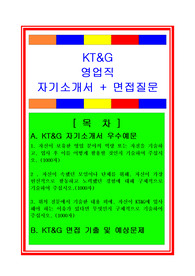 KT&amp;G 영업직(영업관리) 자기소개서와 면접족보