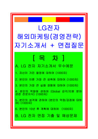 LG전자 합격자기소개서, 자소서