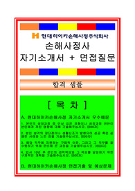 [추천][합격 자기소개서] 2019 현대하이카손해사정 손해사정사(보상직) 합격자기소개서, 손해사정사 합격자소서, 면접족보