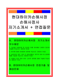 [추천][합격 자기소개서] 2020 현대하이카손해사정 보상직(손해사정사) 자기소개서, 손해사정사 합격자기소개서, 면접족보