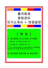 [추천][합격 자기소개서] 2020 흥국화재 영업관리/보험영업 자기소개서, 보험영업 합격자소서, 면접족보