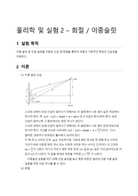 [결과보고서]물리학 및 실험2 - 회절 및 이중슬릿