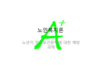 노년기 정신보건문제에 대한 예방 과제