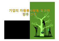 기업의 자원봉사활동 효과와 향후 전략
