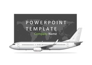 PPT양식 비행기, 세계지도 템플릿