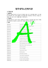 [A+++프리미엄자료]청주내덕노인복지관, 사회복지현장실습, 실습일지, 노인복지관