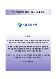 [전남개발공사자기소개서] 전남개발공사 정규직 자소서