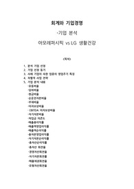 아모레퍼시픽 vs LG생활건강 기업 분석(회계,전략,마케팅)