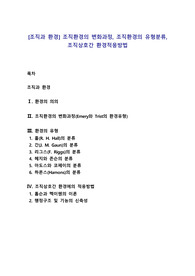[조직과 환경] 조직환경의 변화과정, 조직환경의 유형분류, 조직상호간 환경적응방법