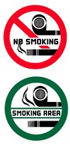 금연 일러스트 와 흡연구역 일러스트