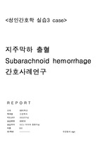 (중환자실 간호사례연구) 지주막하출혈 간호사례연구, subarachnoid hemorrhage, case study