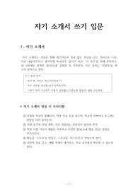 자기소개서 쓰기 입문(효율적인 작성 방식 안내)