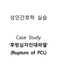 성인간호학실습 정형외과 &#039;후방십자인대파열&#039; CASE STUDY (A+)