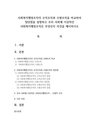 사회복지행정조직의 수직조직과 수평조직을 비교하여 장단점을 설명하고 우리 사회에 이상적인 사회복지행정조직은 무엇인지 의견을 제시하시오