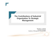 The Contributions of Industrial Organization To Strategic Management- Micheal Porter paper