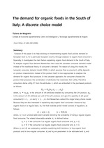 Paper Summary,The demand for organic foods in the South of Italy A discrete choice mode