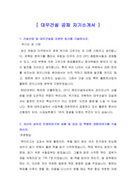 [자기소개서] 대우건설 합격한 공채 자기소개서