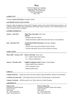 [싱가폴 항공] Resume for Singapore Airlines (항공사 이력서, 승무원 커버레터, 승무원 이력서, 외항사 이력서, 승무원 cv)