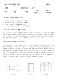 [디지털 논리회로 실험] 9장. 인코더와 디코더 예비레포트