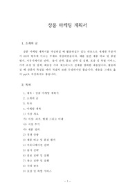 상품 마케팅 계획서