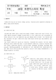 [기초회로실험] 28장. 트랜지스터의 특성 예비레포트