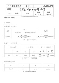 [기초회로실험] 33장. Op-amp의 특성 결과레포트