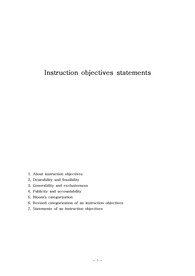 Instruction objectives statements