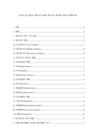 (A+) 민츠버그의 관리자 역할 및 유능한 관리자의 특징에 대하여 설명하시오.