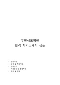 2015년도 부천성모병원 간호사 합격 자기소개서 샘플