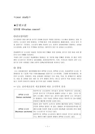난소암 케이스, 난소암 간호진단 3개, 난소암 간호과정 스터디