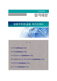 영원무역 신입 및 경력공채, 영원무역(수출영업,원단영업,디자이너) 자기소개서 + 각항목별 팁 + 면접예상질문, 영원무역 자소서