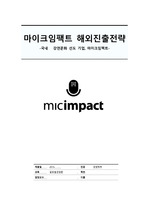마이크 임팩트(Mic impact) 해외진출 전략 레포트