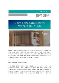노루오토코팅 2016년 상반기 신입 및 경력사원 모집, 노루홀딩스 자기소개서, 노루오토코팅 자기소개서+ 자기소개서 팁 + 면접예상문제, 노루오토코팅 자소서