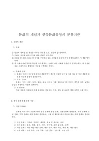 문화의 개념과 한국문화유형의 분류기준에 대해 논하시오.