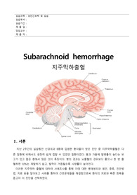 SAH, 지주막하출혈, 성인케이스, 성인간호학, 신경외과