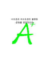 [A++++++프리미엄자료]수도권과 비수도권의 불평등(문화를 중심적으로)