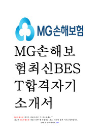 MG손해보험 최신 BEST 합격 자기소개서!!!