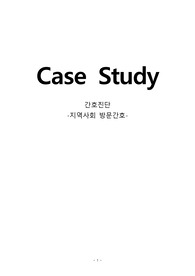 지역사회 케이스 스터디 &lt;방문간호 케이스 간호진단&gt; - 간호진단 3가지