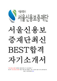 서울신용보증재단 최신 BEST 합격 자기소개서!!!