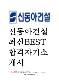 신동아건설 최신 BEST 합격 자기소개서!!!