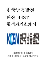 한국남동발전 인턴 최신 BEST 합격 자기소개서!!!