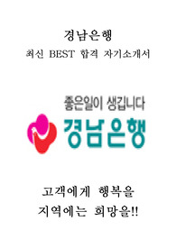 경남은행 최신 BEST 합격 자기소개서!!!!