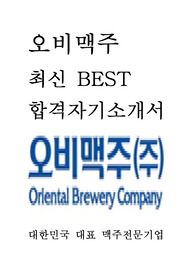 오비맥주 인턴 영업 최신 BEST 합격 자기소개서!!!!
