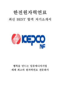 한전원자력연료 최신 BEST 합격 자기소개서!!!!