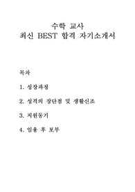 수학 교사 최신 BEST 합격 자기소개서!!!!
